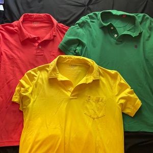 3 IZOD Polo Shirts (Red, Green & Yellow)